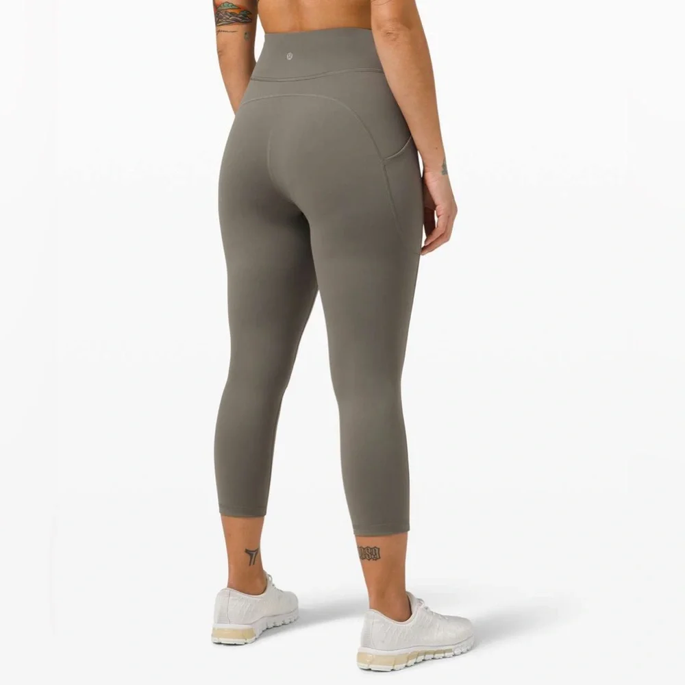 Lululemon invigorate high rise leggings. Grey sage, Size 8,23”